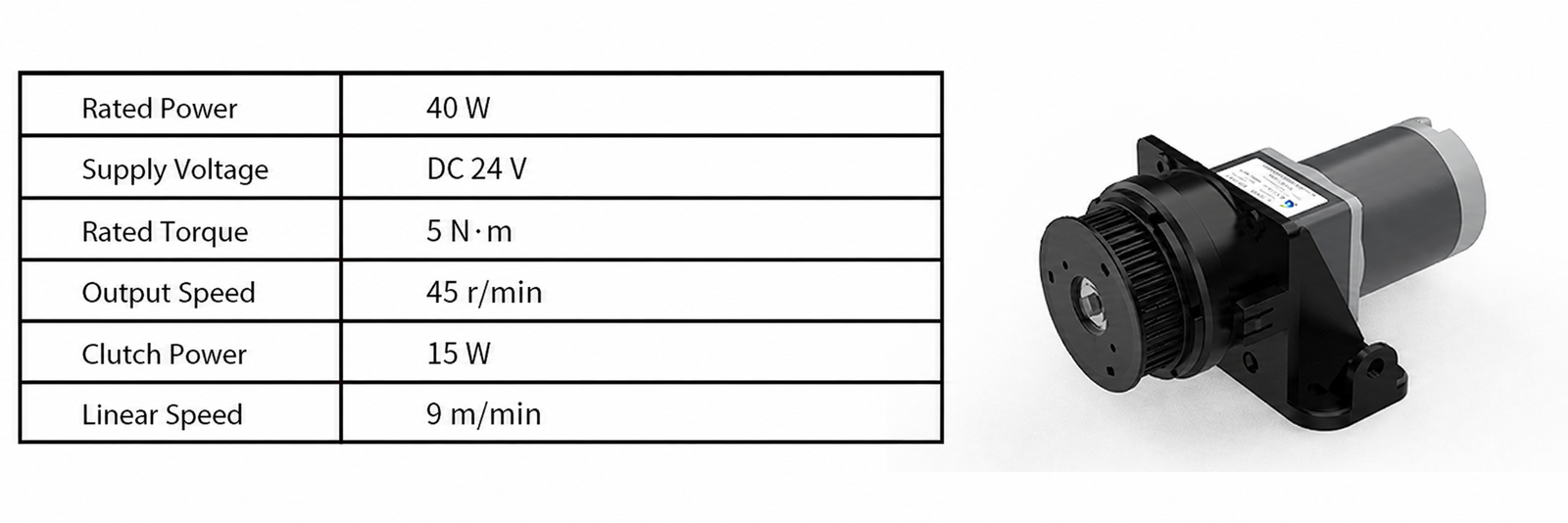 Automatic fume hood sash motor with 24 VDC 40 W 5 N m drive specifications