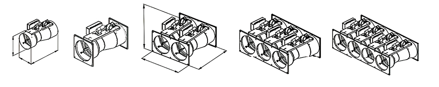 Constant volume Venturi air valve single and multi-body arrangement drawing