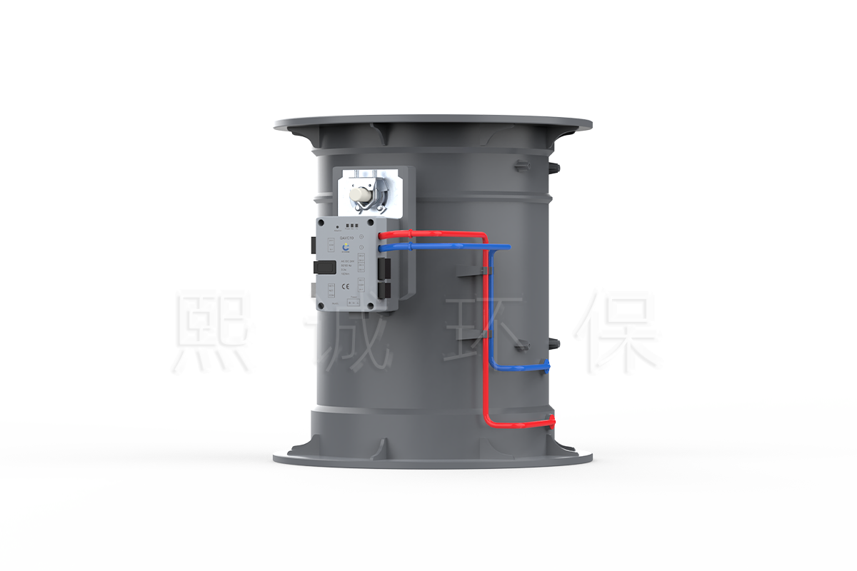 Duct airflow control damper with integrated QAVC10 controller actuator