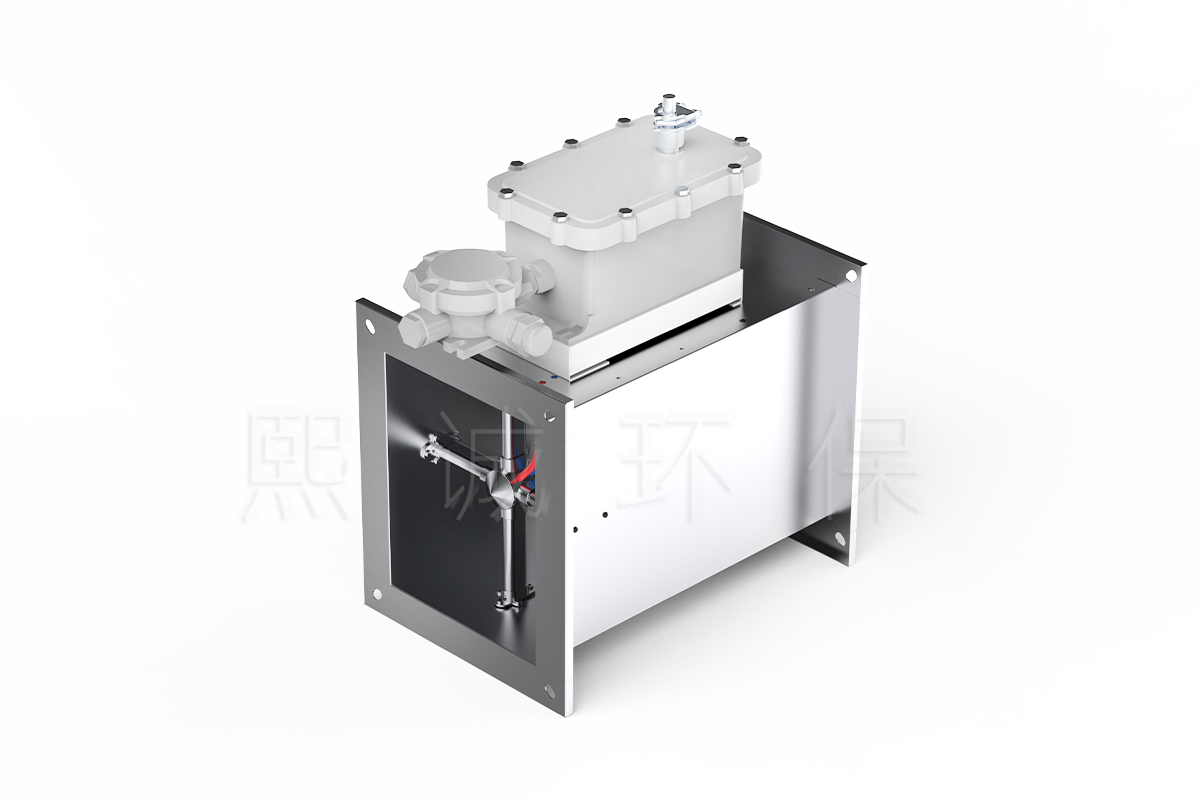 Rectangular VAV air damper with explosion-proof actuator enclosure