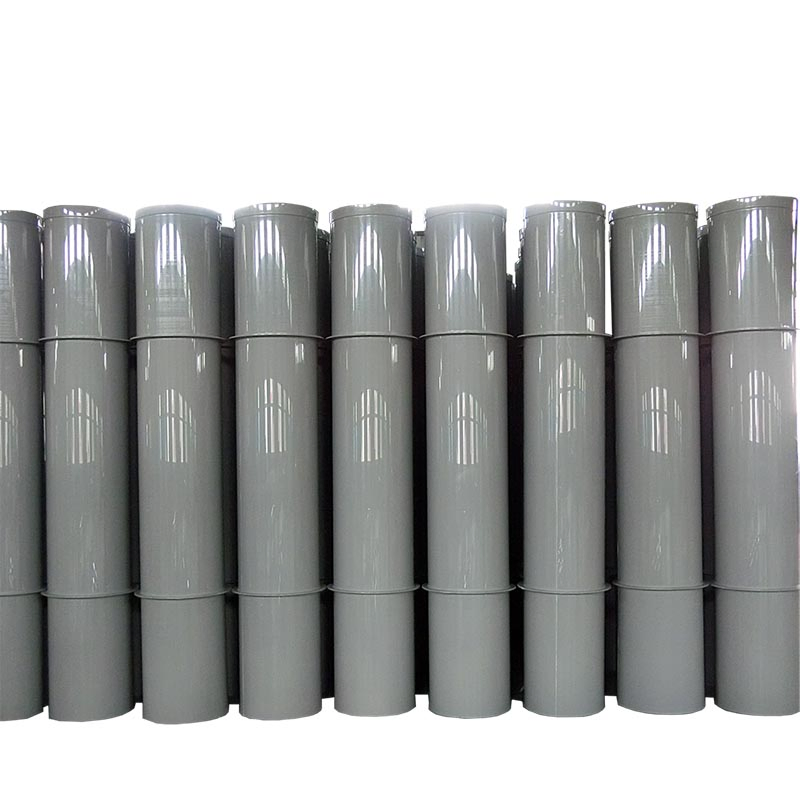 Gray PP duct sections with socket ends for ventilation system connections