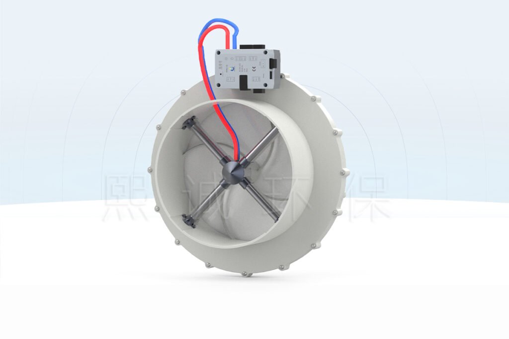 PP motorized iris damper with integrated airflow controller