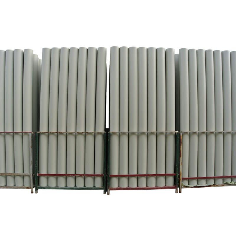 Round PP ventilation duct sections prepared for laboratory exhaust installation
