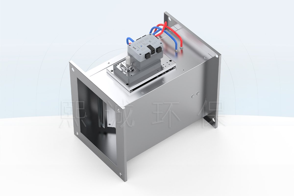 Stainless steel rectangular VAV butterfly damper with airflow controller and actuator