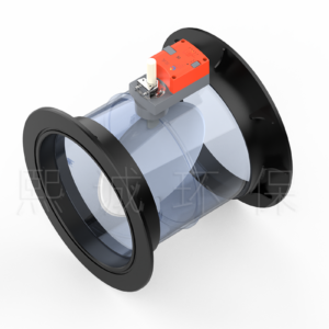 Transparent acrylic air damper with electric actuator