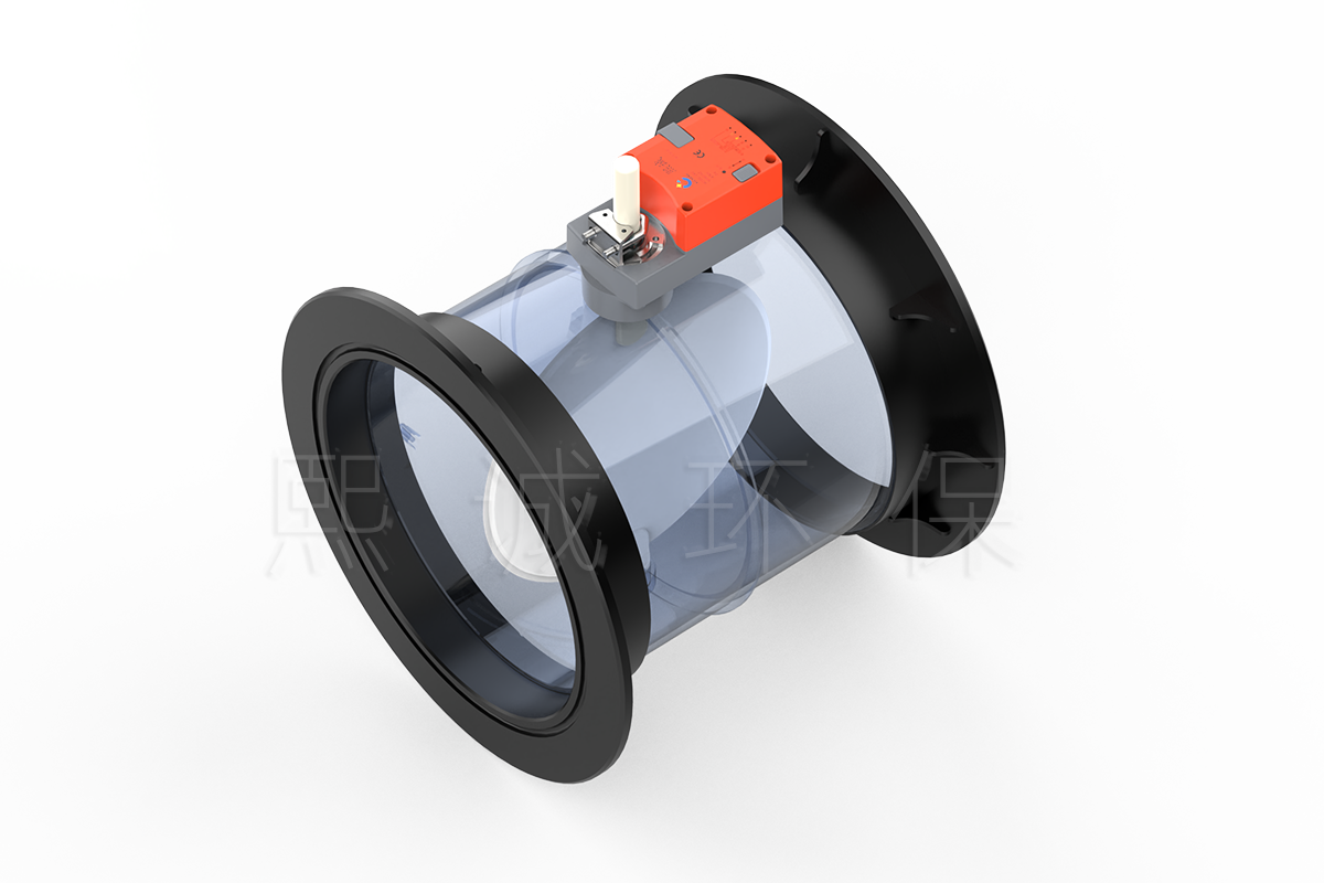 Transparent acrylic air damper with electric actuator