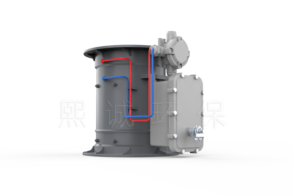 VAV air damper with explosion-proof actuator and pressure pickup tubing
