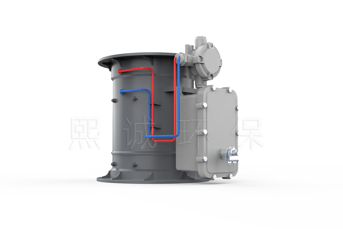 VAV air damper with explosion-proof actuator and pressure pickup tubing