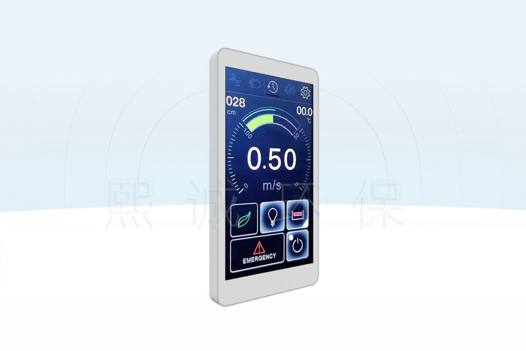 XICHENG FHM-5T fume hood airflow monitor with 5-inch touchscreen