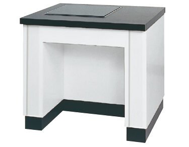 Anti-vibration balance table with cabinet support and dedicated central balance platform