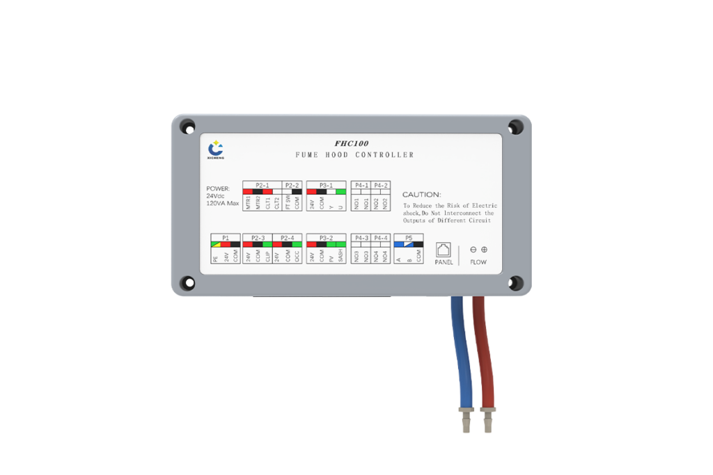 Automatic sash fume hood VAV controller with airflow and safety control interfaces
