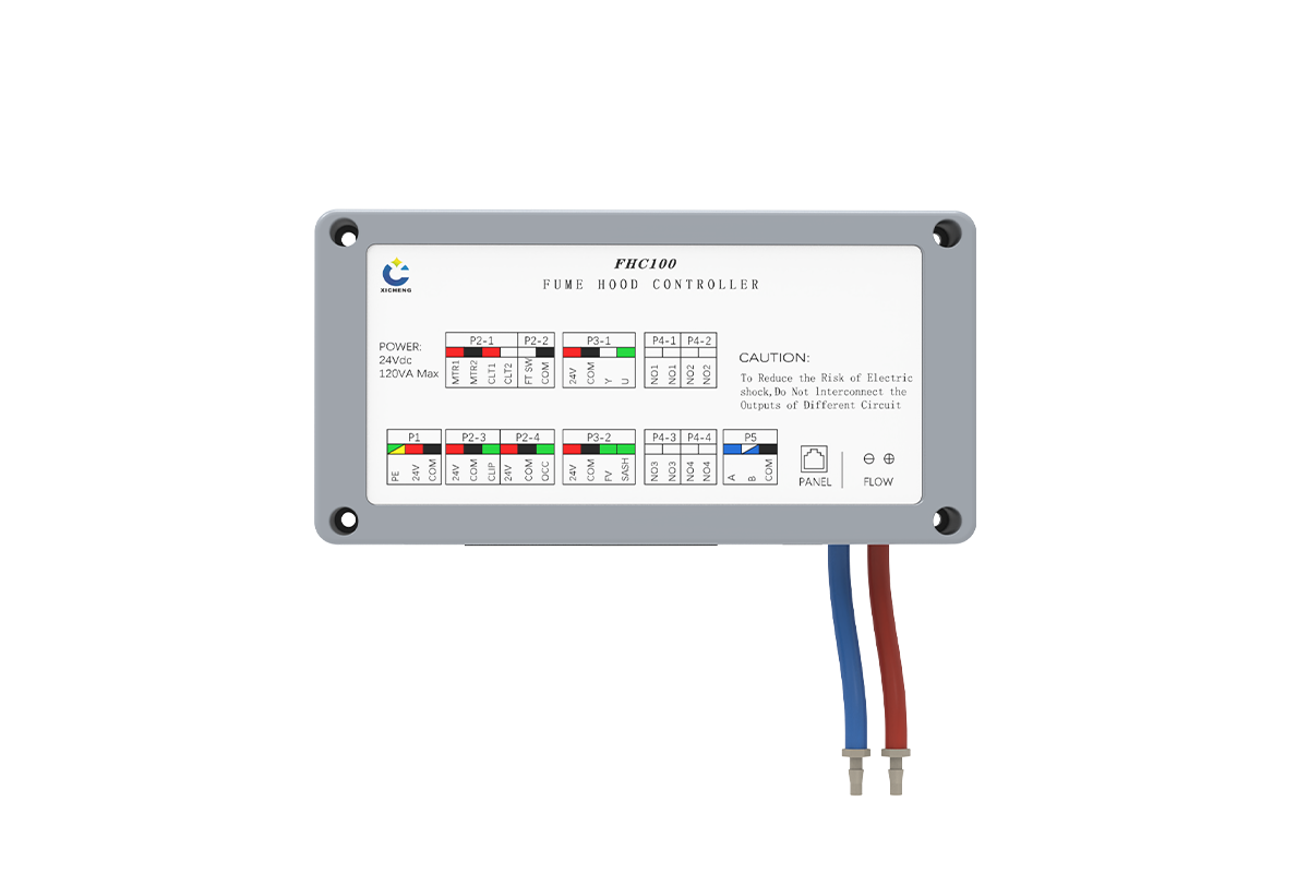 Automatic sash fume hood VAV controller with airflow and safety control interfaces