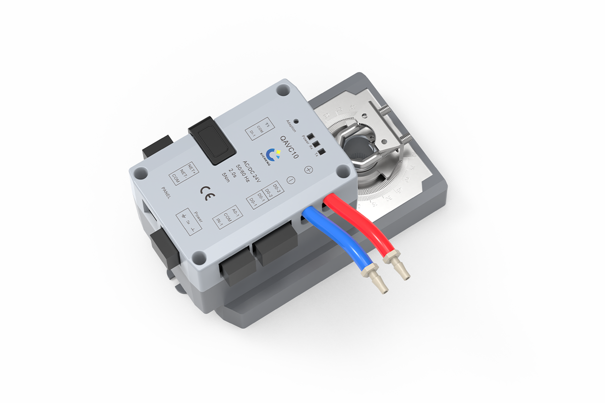 Duct airflow controller with integrated fast rotary damper actuator