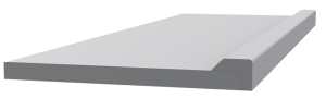 Laboratory countertop reference showing a raised edge profile for liquid control