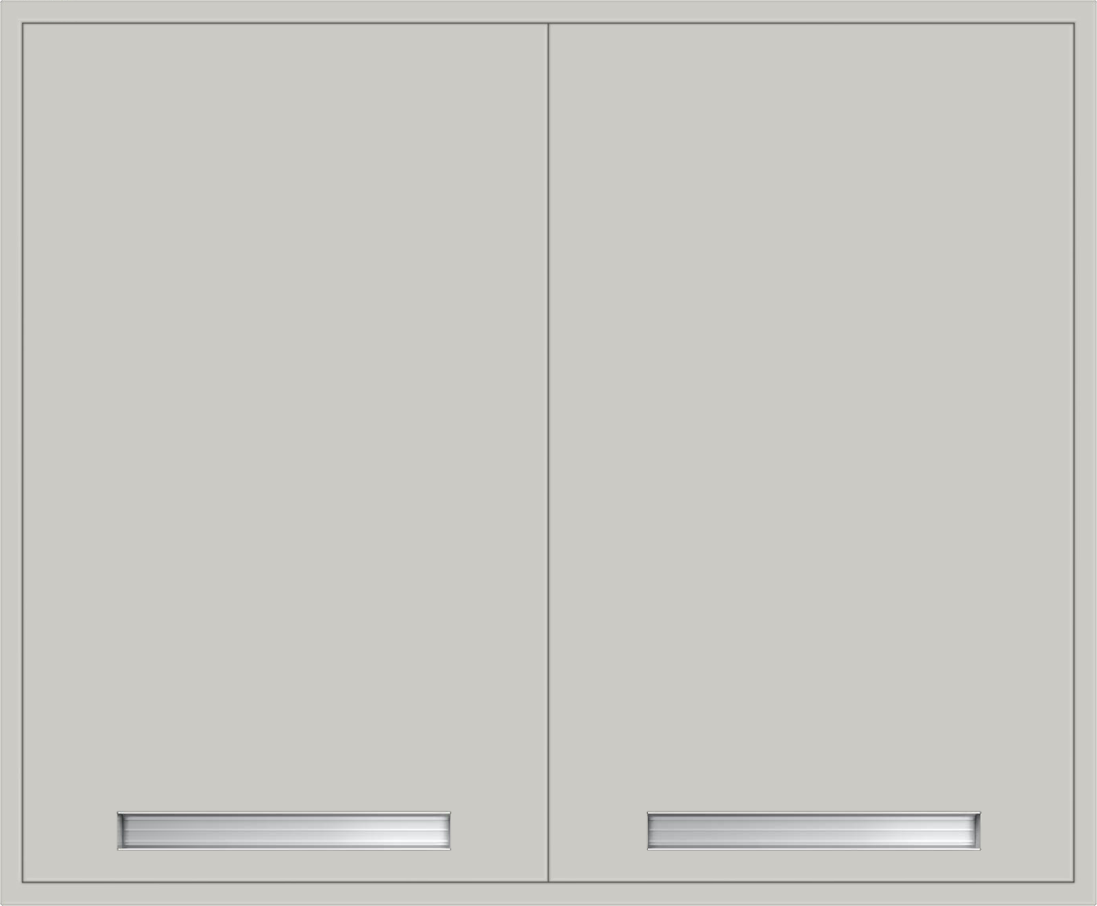 Solid door laboratory wall cabinet for enclosed overhead storage