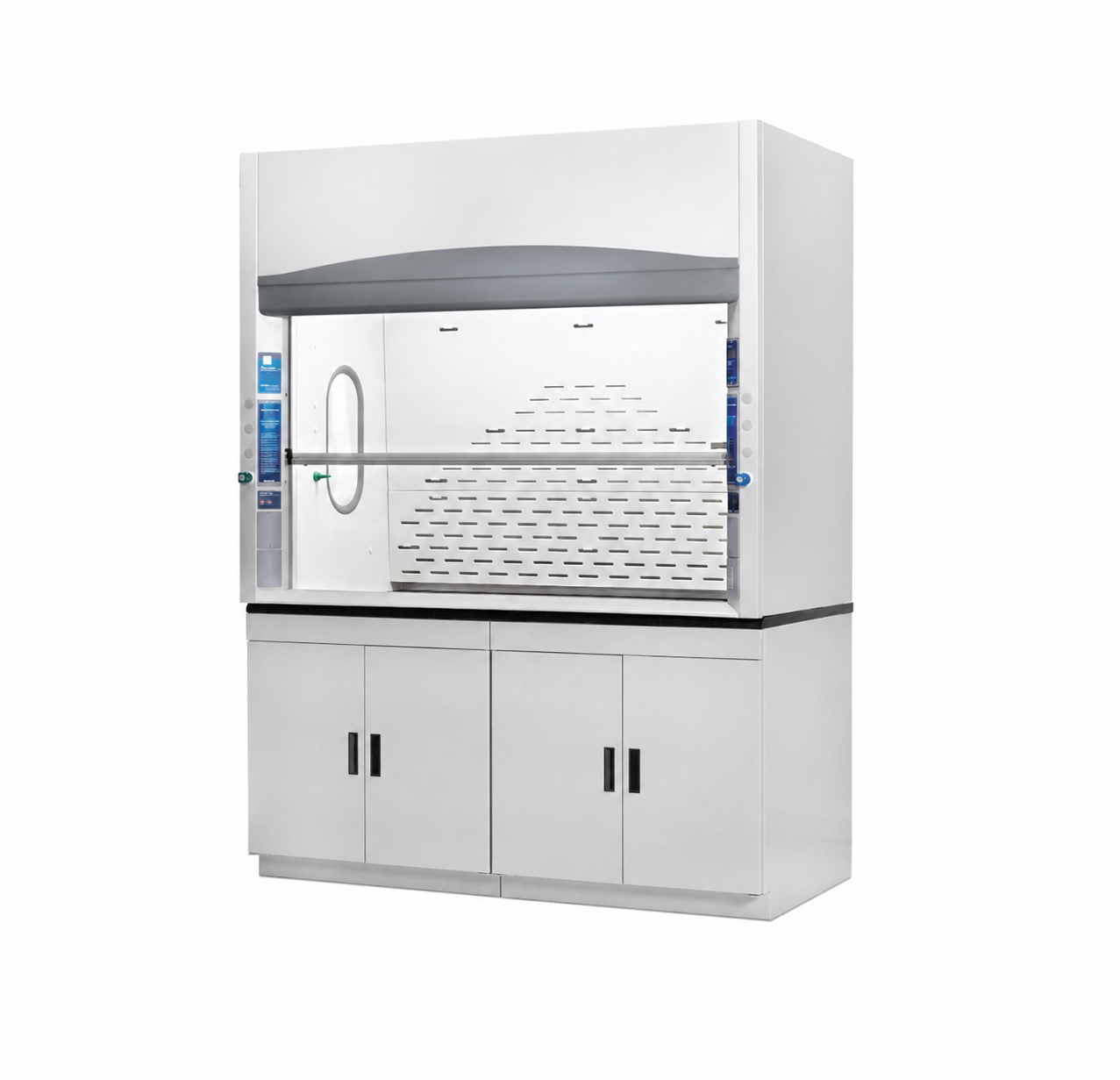 Low-flow high-performance fume hood for energy-efficient laboratory exhaust