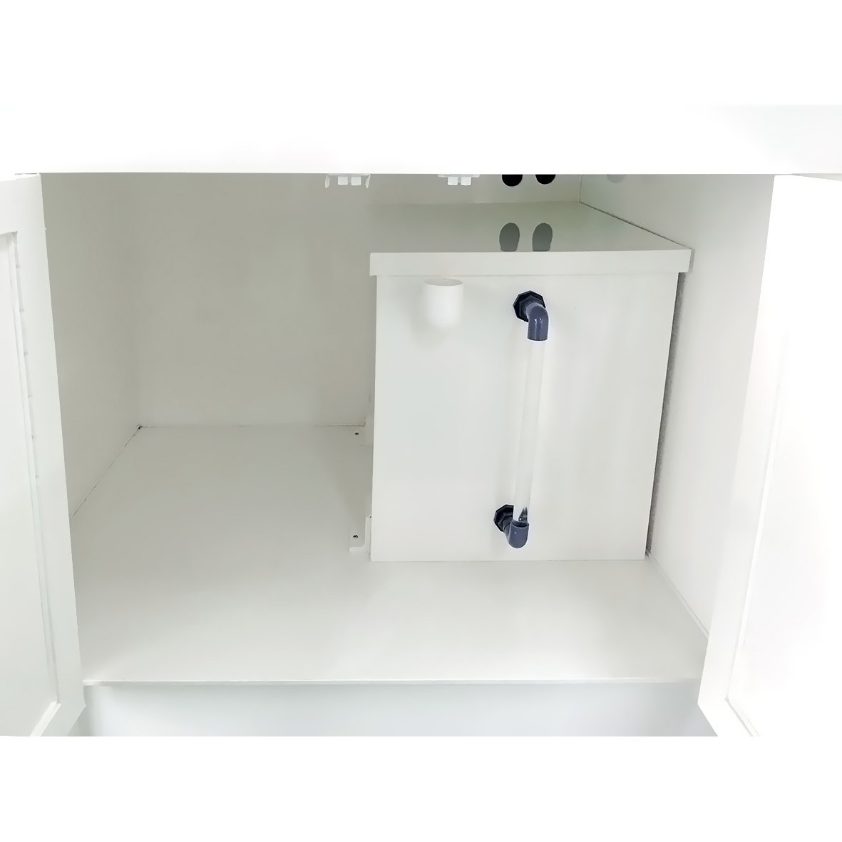 Perchloric acid fume hood internal wash-down piping and drainage collection detail