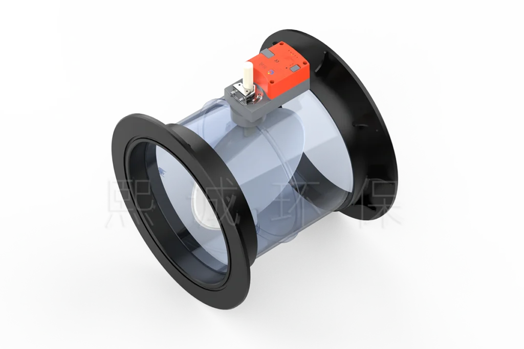 Transparent acrylic air damper with electric actuator