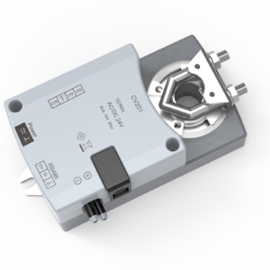 VAV airflow and pressure controller with integrated rotary damper actuator