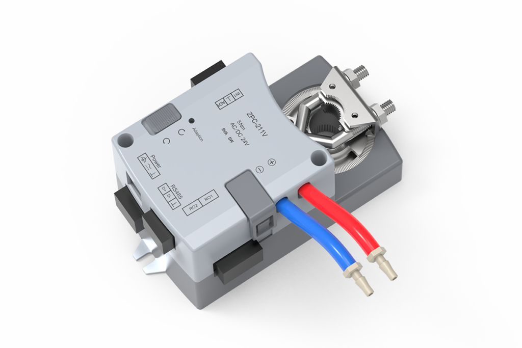 Zone pressure controller with integrated rotary airflow-control actuator
